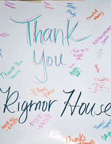 THank you poster for Rigmor House